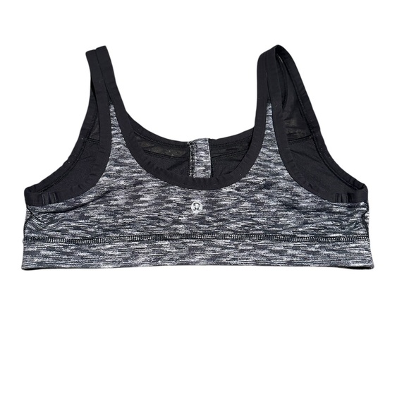 LULULEMON Black and Gray Sports Bra with rose gold zipper and mesh details 10 - Picture 4 of 7